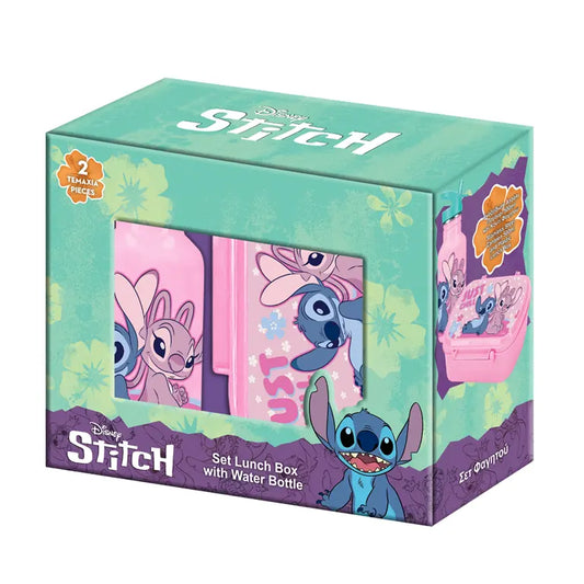 Stitch & Angel Lunchset – Broodtrommel & RVS Drinkfles 500 ml