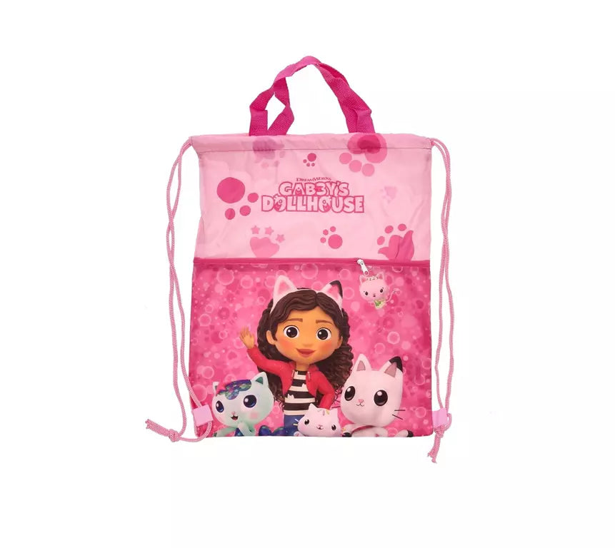 Gabby’s Dollhouse Luxe Gymtas – 45x34,5 cm – Met Voorvak en Trekkoord – Officiële Licentie