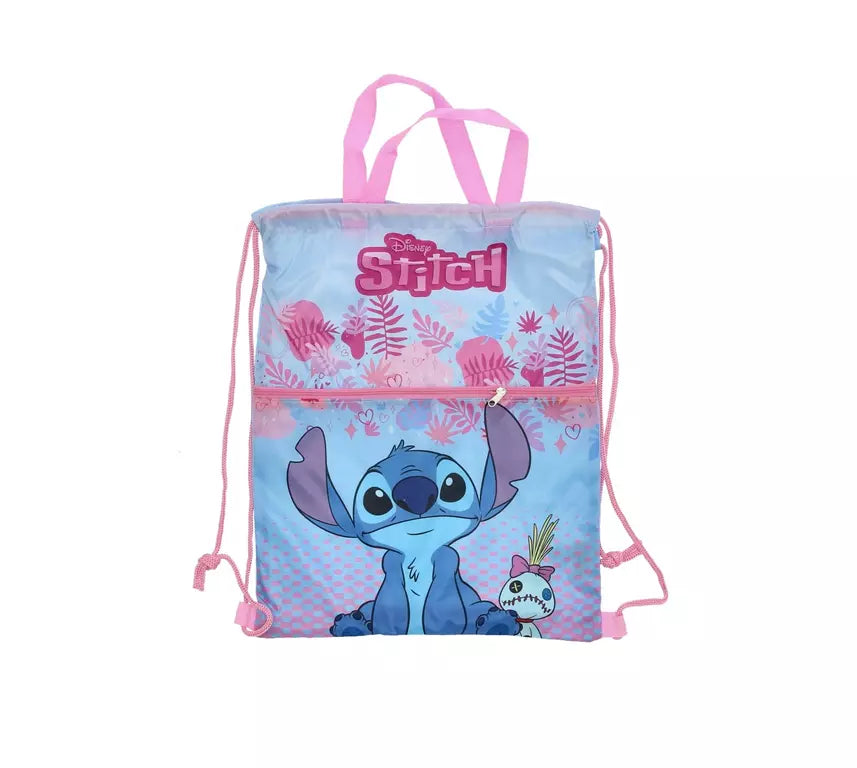 Disney Stitch & Scrump Luxe Gymtas – Tropisch Design – 45x34,5 cm – Met Ritsvak – Officiële Licentie