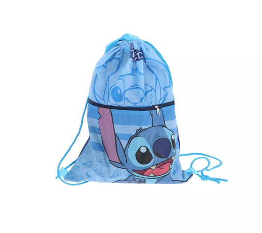 Disney Stitch Luxe Gymtas – Blauw – 45x34,5 cm – Met Ritsvak – Officiële Licentie