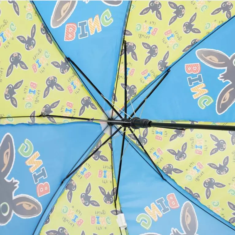 Bing Bunny Paraplu Kinderen – Groen & Blauw met Bing Afbeelding – Ø68 cm – Automatisch Openend – Officiële Licentie