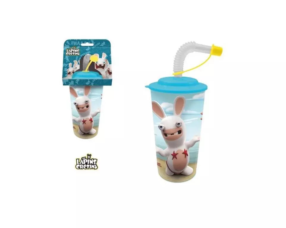 Raving Rabbids drinkbeker 3d met rietje
