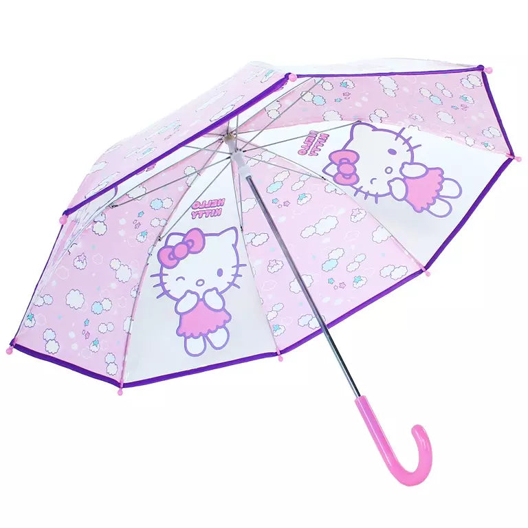 Hello Kitty Kinderparaplu – Roze & Transparant – 71 cm