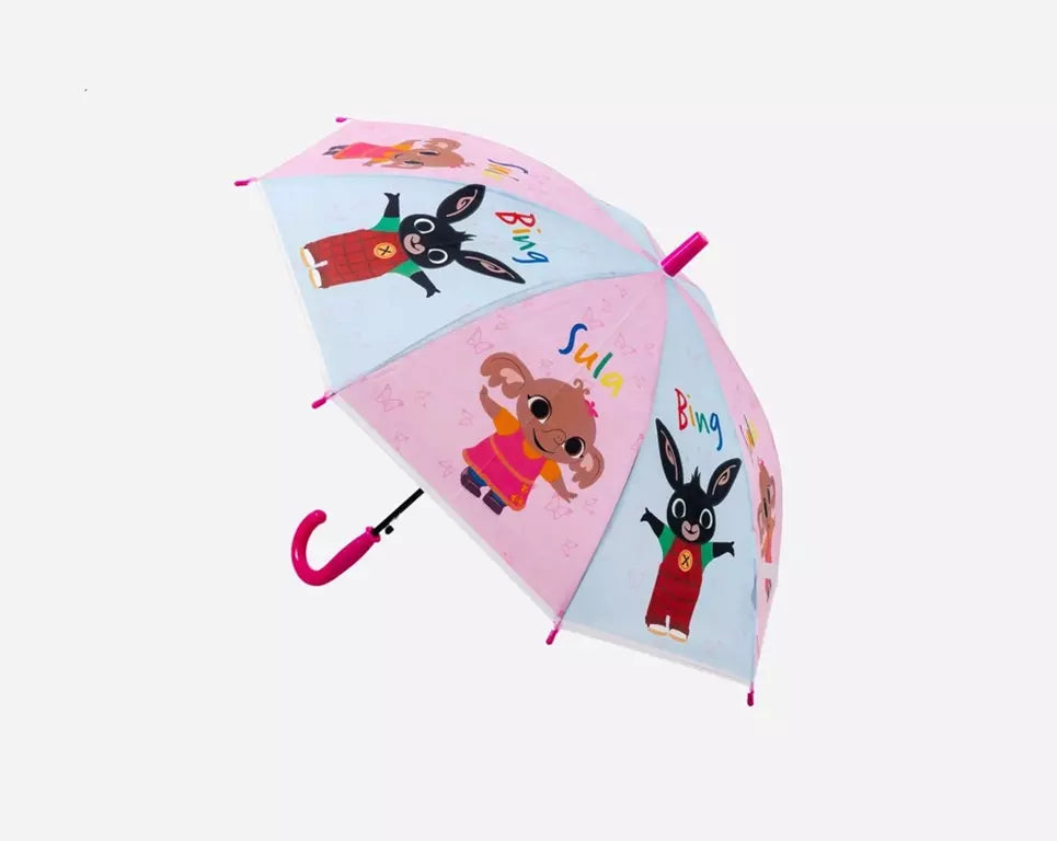Bing Bunny & Sula Paraplu Kinderen – Roze & Blauw – Ø68 cm – Semi-Automatisch – Officiële Licentie