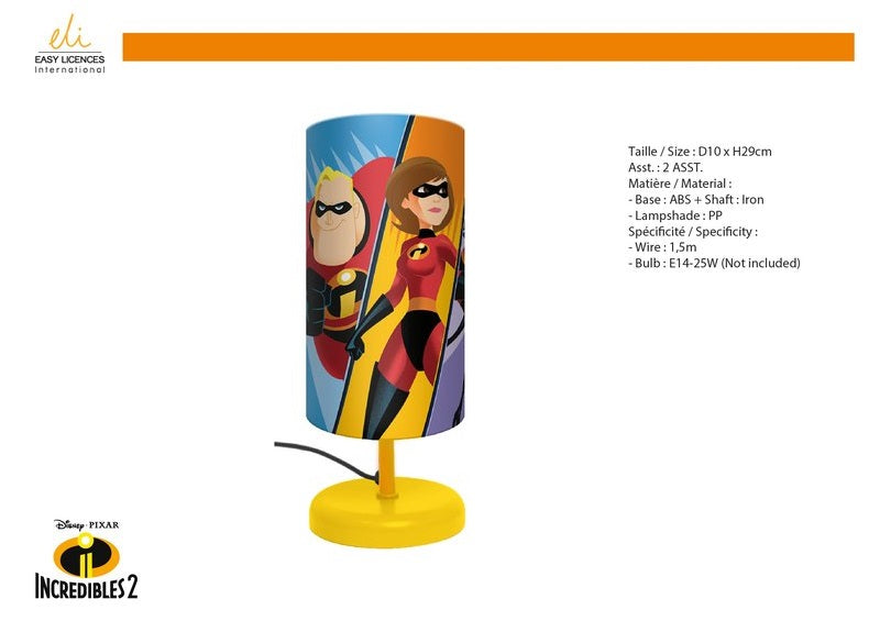 Disney Incredibles 2 Nachtlicht für Kinder - Gelb - 29 cm