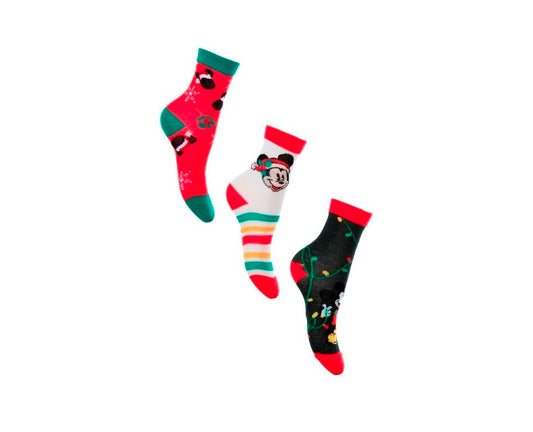 3 Paar Mickey Mouse Weihnachtssocken