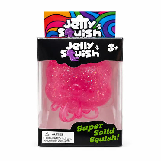 Jelly Fish Squishy met Glitters – Stevige Jellyfish Squishy – 6 x 6 cm – Verkrijgbaar in 3 kleuren