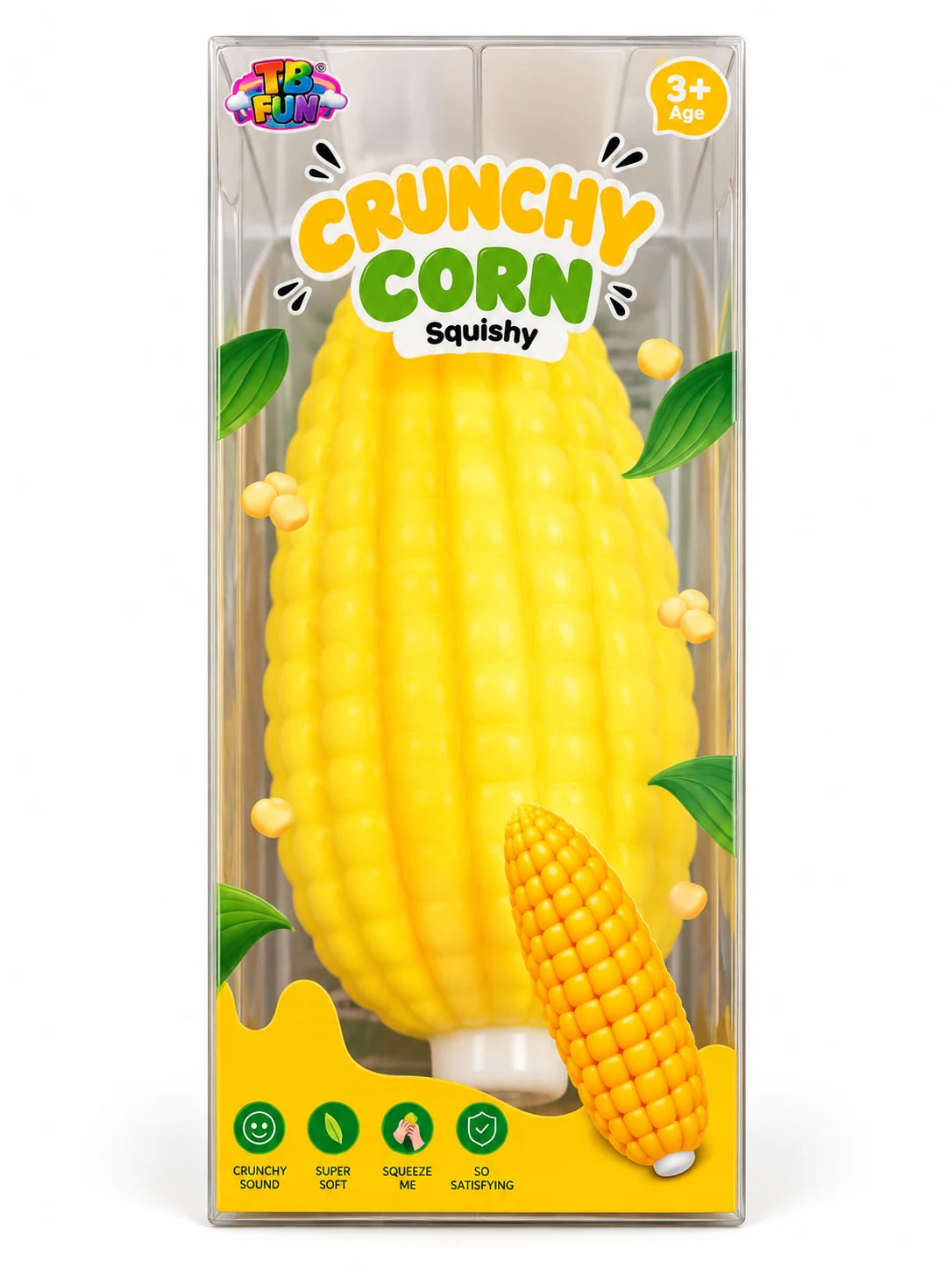TB-Fun Crunchy Corn Squishy maïskolf in verpakking