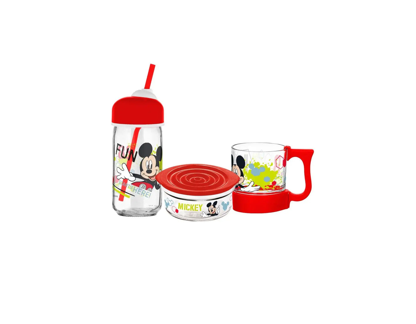 Mickey Mouse 3 delige set (glas)