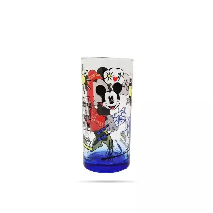 Set van 3 Glazen – Mickey Mouse & Friends Wereldsteden 🌍 blauw