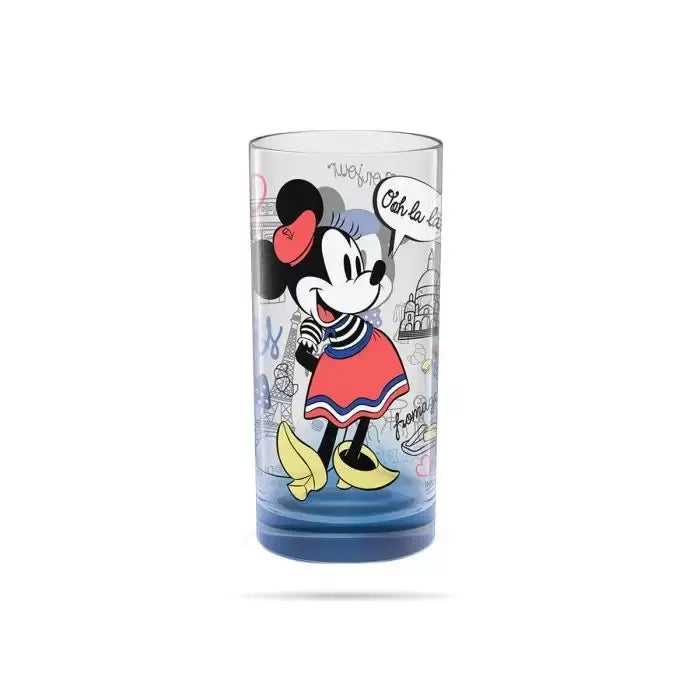 Set van 3 Glazen – Mickey Mouse & Friends Wereldsteden 🌍 blauw