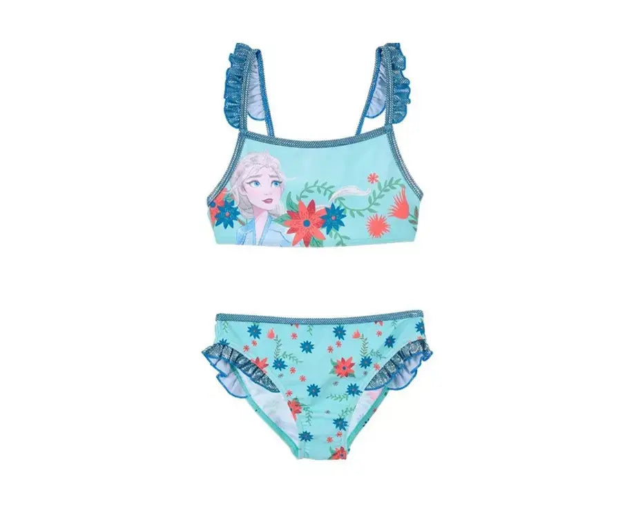 Frozen bikini blauw meisjes Elsa bloemenprint 2 delig officiële licentie