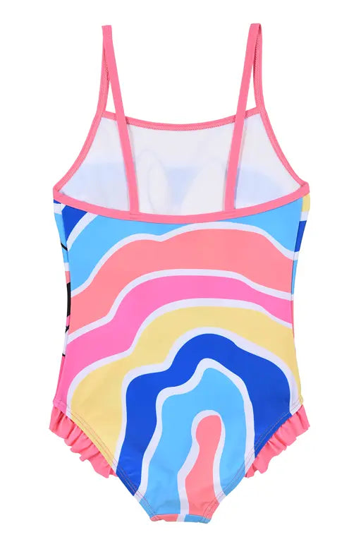 Minnie Mouse Badpak Roze Meisjes – Regenboog Design – Officiële Licentie