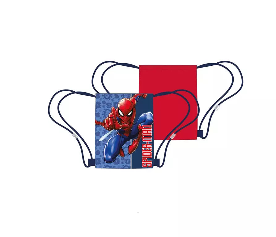 Spiderman Swing Force Sporttas – Gymtas/Zwemtas 40x35 cm – Blauw/Rood – 100% Polyester