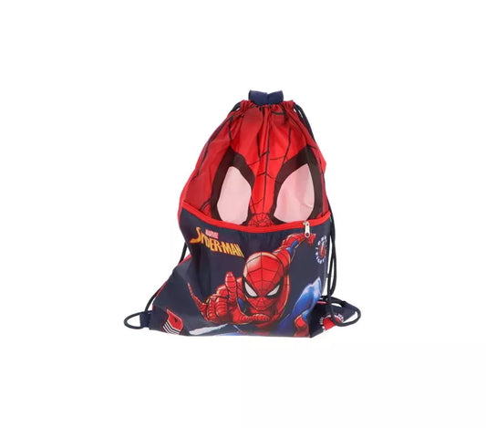 Marvel Spiderman Luxe Gymtas – 45x34,5 cm – Met Voorvak en Trekkoord – Officiële Licentie
