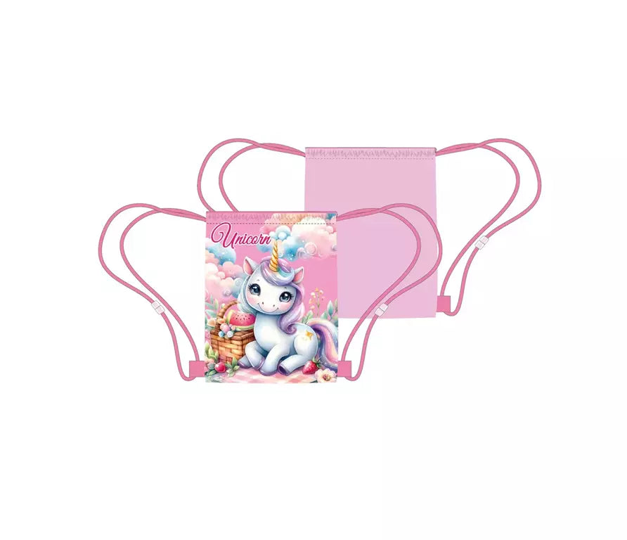 Unicorn Clouds Sporttas – Gymtas/Zwemtas 40x35 cm – 100% Polyester – Lichtgewicht