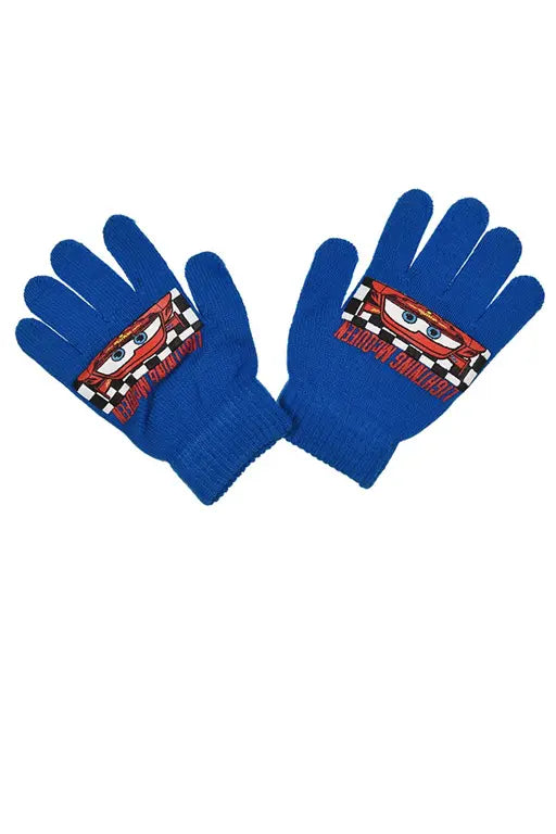 Blauwe Disney Cars kinderhandschoenen met Cars-personages, warm en comfortabel, geschikt voor kinderen van 3-6 jaar.
