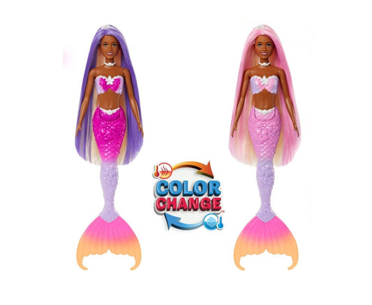 Barbie Zeemeerminpop - Met roze haar - 38 cm - Barbiepop