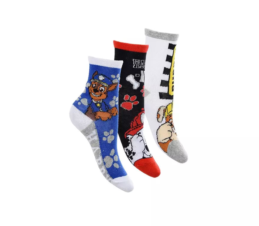 Paw Patrol Sokken – 3 Paar Kinder Sokken – Chase, Rubble & Marshall – Officiële Licentie
