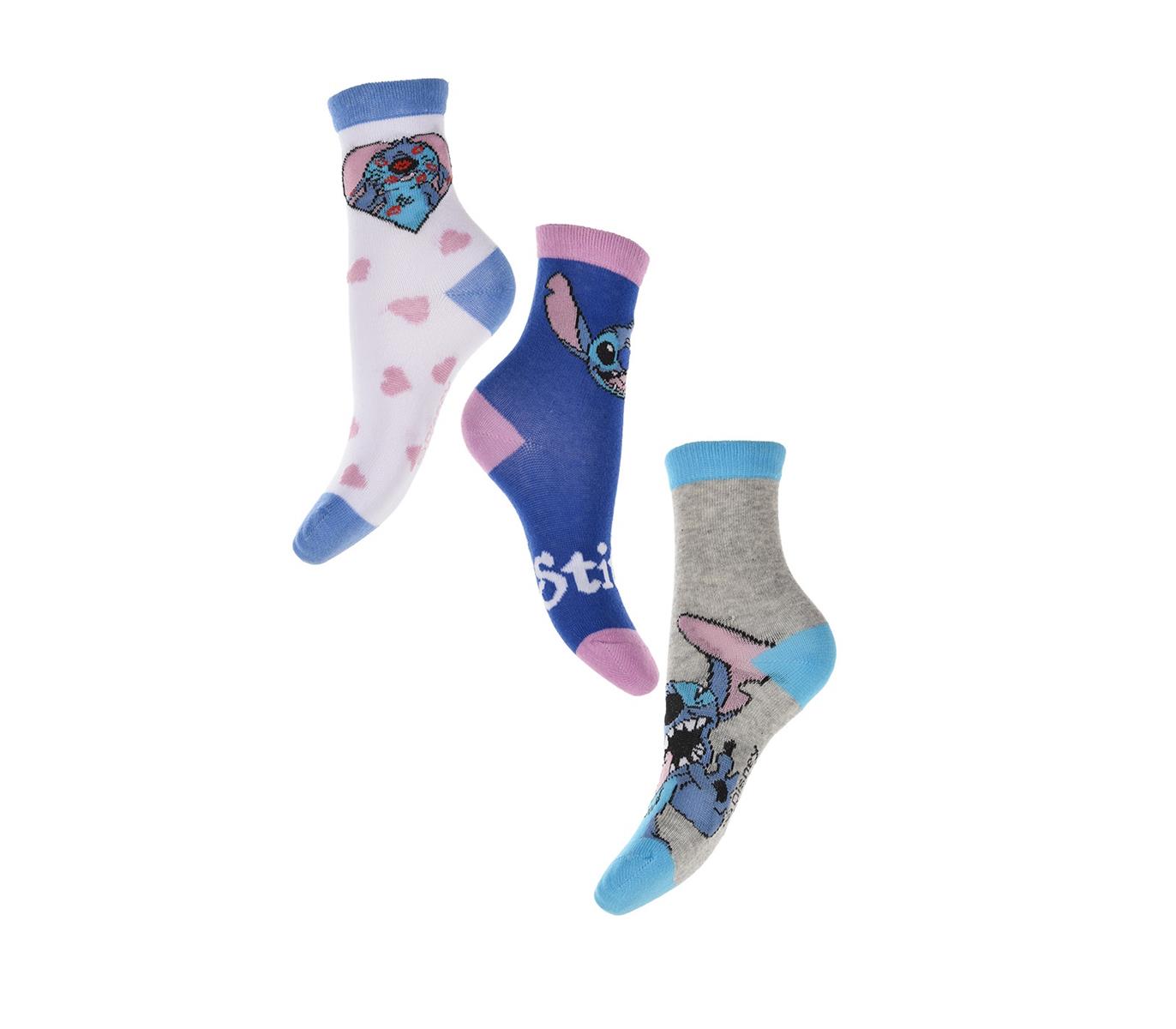 3 paires de chaussettes Disney Stitch - Édition Lilo & Stitch - Taille 23/26