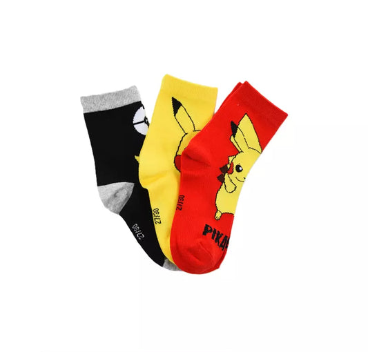 Pokémon Sokken 3-Pack – Pikachu Kindersokken – Officieel Pokémon Product