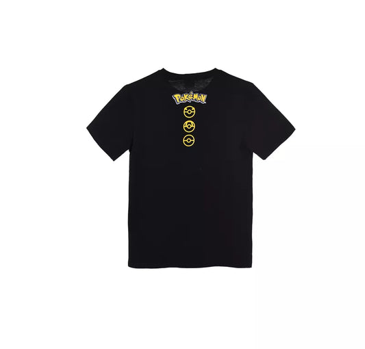 Pokémon T-Shirt Kinderen Zwart – Pikachu Print – 100% Katoen – Gotta Catch ’Em All – Maten 134-176