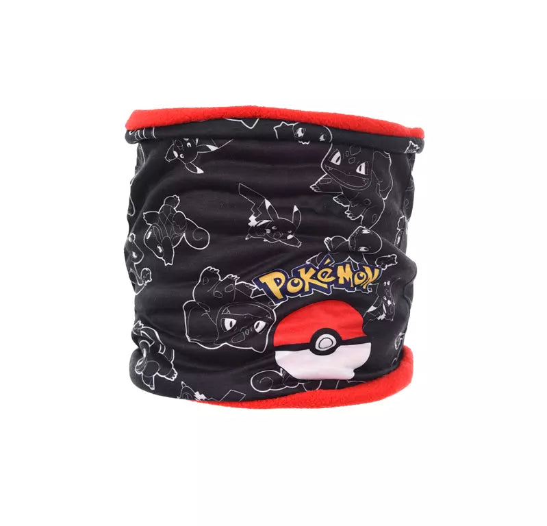 Pokémon Colsjaal – Zwart – Pokéball – Met Rode Fleecevoering – One Size