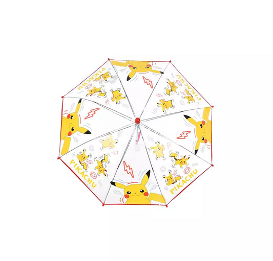 Pokémon Kinderparaplu Rood – Pikachu Transparante Paraplu voor Kinderen – 72 cm