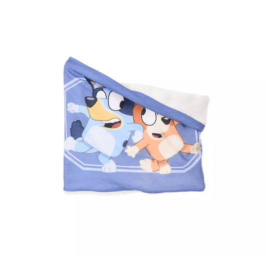 Bluey Colsjaal – Kindercolsjaal met Blauwe Fleece – One Size – 3-6 Jaar