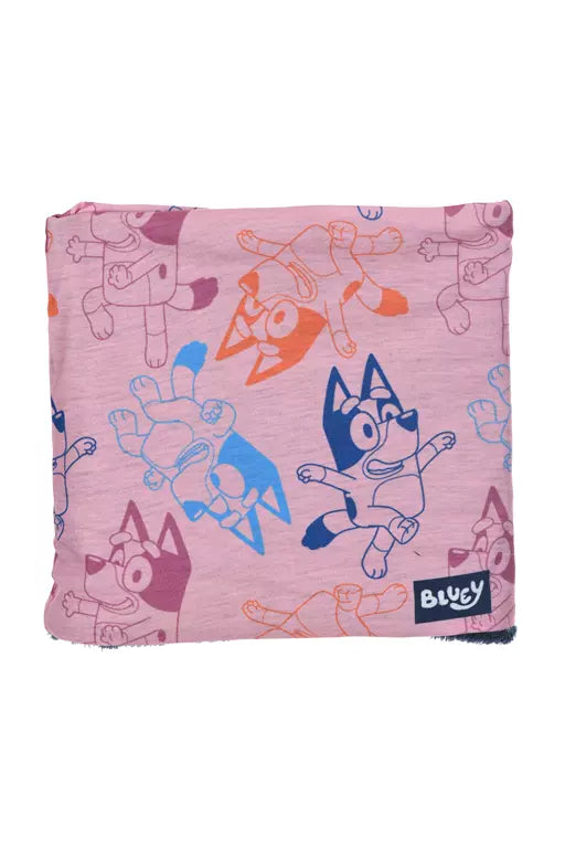 Bluey Colsjaal Roze – Kindercolsjaal met Silhouet Design – Fleecevoering – 3-6 Jaar