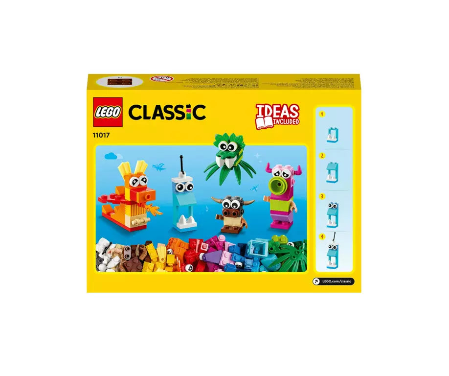 LEGO Classic 11017 Creative Monsters – 140-delige Bouwset – 5 Monster Modellen – Kinderen 4+ – Officiële LEGO Licentie