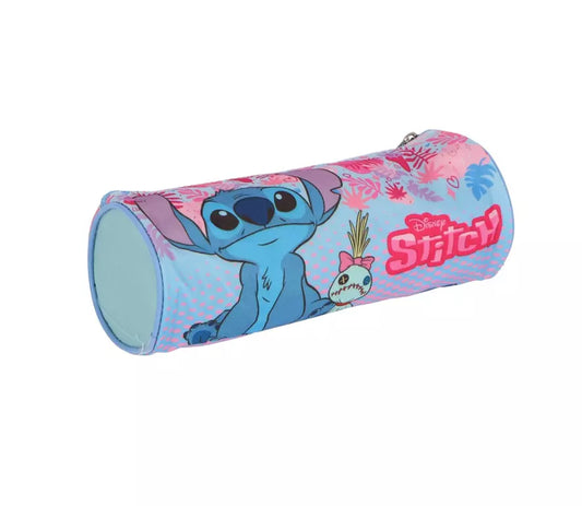Disney Stitch Pennenhouder – Ronde Etui 23x8 cm – Tropisch Design – Officiële Licentie