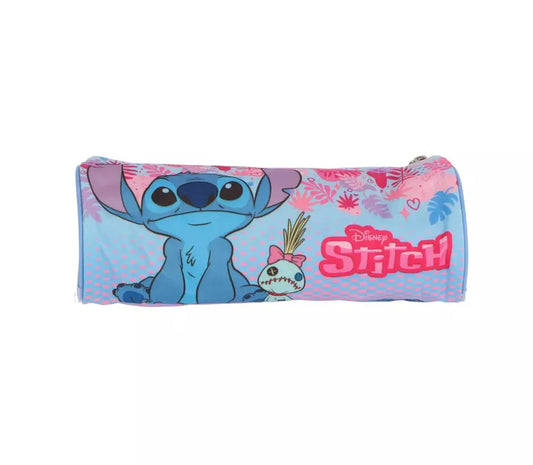 Disney Stitch Pennenhouder – Ronde Etui 23x8 cm – Tropisch Design – Officiële Licentie