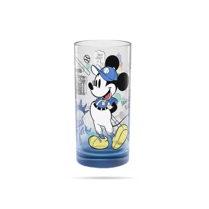 Set van 3 Glazen – Mickey Mouse & Friends Wereldsteden 🌍 blauw