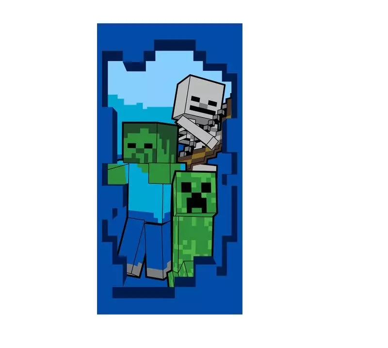 Minecraft Strandlaken โ Beware! โ 70 x 140 cm โ 100% Katoen