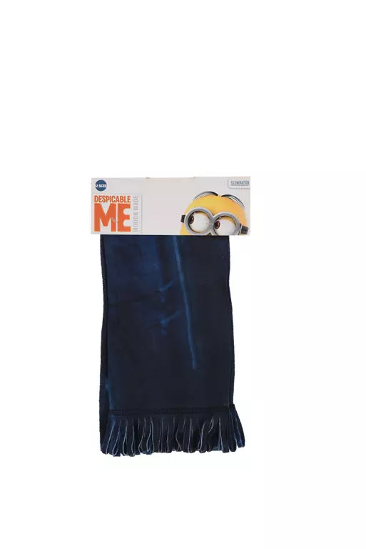 Minions kinder sjaal blauw groen fleece in verpakking