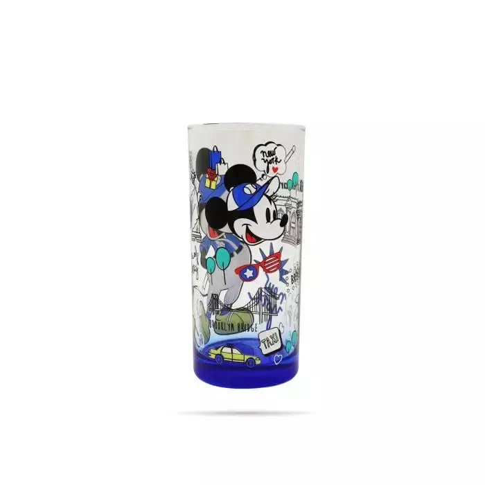 Set van 3 Glazen – Mickey Mouse & Friends Wereldsteden 🌍 blauw