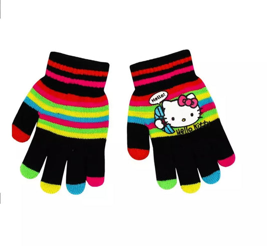 Hello Kitty Handschoenen Kinderen – Zwart met Kleurrijk Design – 3-6 Jaar – Officieel Product