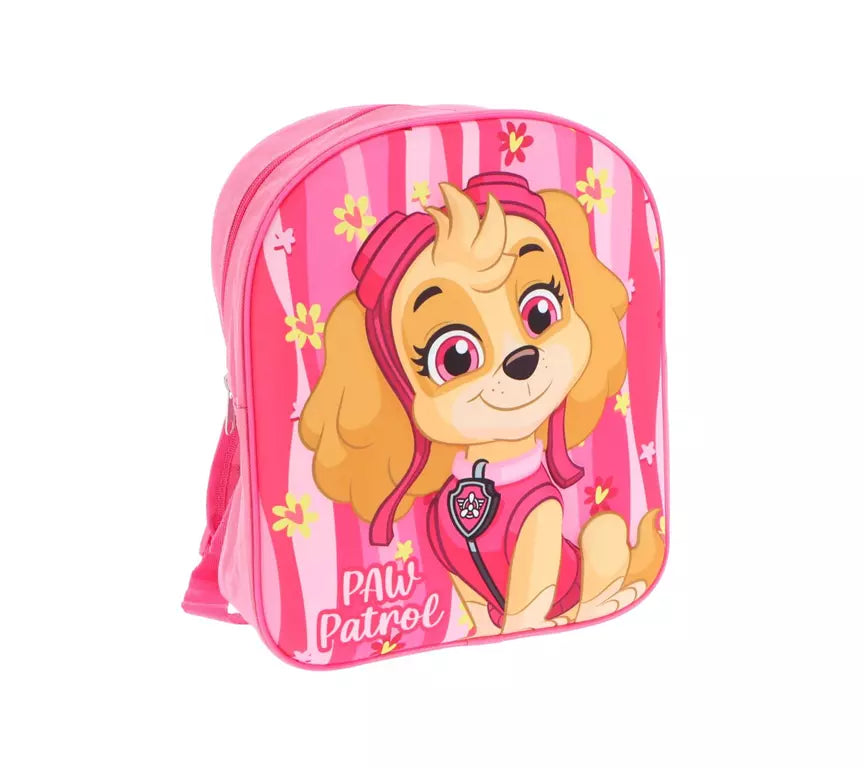 Paw Patrol Skye 3D Rugzak Roze – Met Bloemen & Strepen – Kinder Rugtas 30x26x10 cm – Officiële Licentie