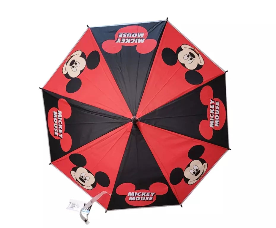 Disney Mickey Mouse Paraplu Kinderen – Zwart & Rood – Ø68 cm – Automatisch Openend – Officiële Licentie