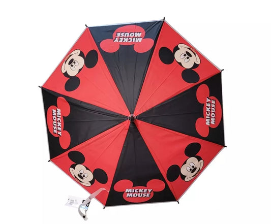 Disney Mickey Mouse Paraplu Kinderen – Zwart & Rood – Ø68 cm – Automatisch Openend – Officiële Licentie