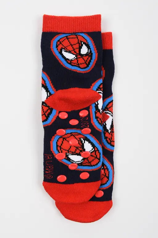 Onderkant Spider-Man kindersokken met rode antislip nopjes