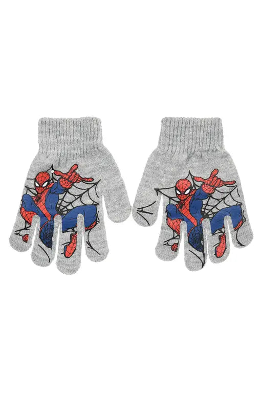 Grijze Spider-Man kinderhandschoenen met Spider-Man en spinnenweb voor kinderen