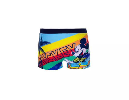 Zwembroek Mickey Mouse -blauw met Regenboogprint