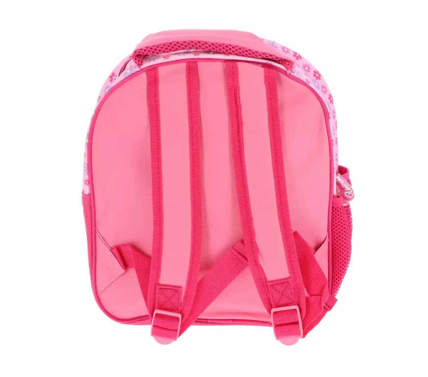 3D Eenhoorn Rugzak Roze – Met Regenboog & Bloemen – Kinder Rugtas 30x26x10 cm