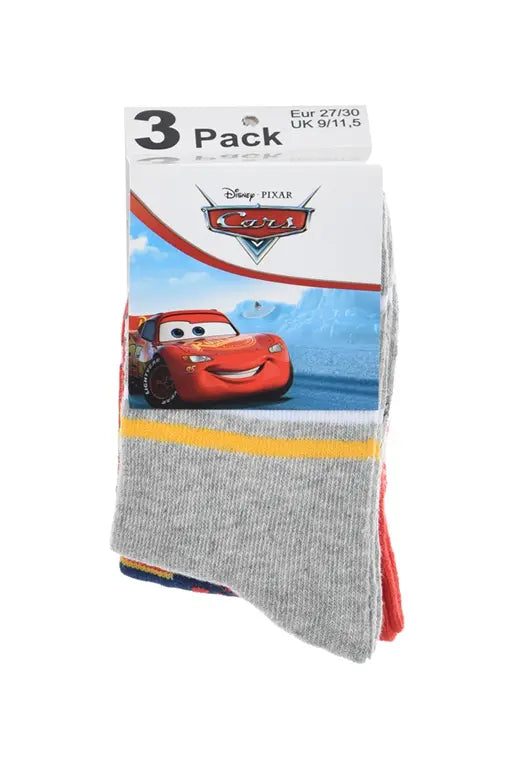 Disney Cars Sokken – 3 Paar – Lightning McQueen – Maten 23/26 t/m 31/34 – Comfortabele Kindersokken – Officiële Licentie