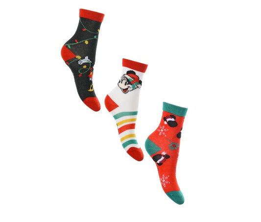 3 Paar Minnie Mouse Weihnachtssocken