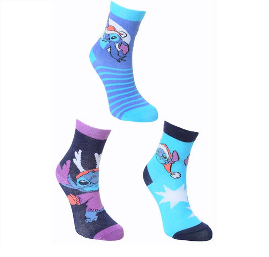 3 Paar Sokken Disney Stitch - blauw - cadeau - kerst