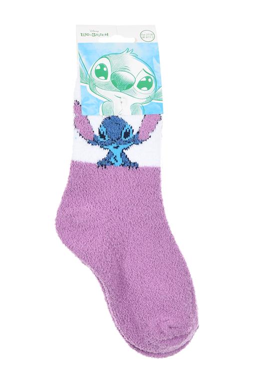 Fluffy huissokken Disney Stitch paars