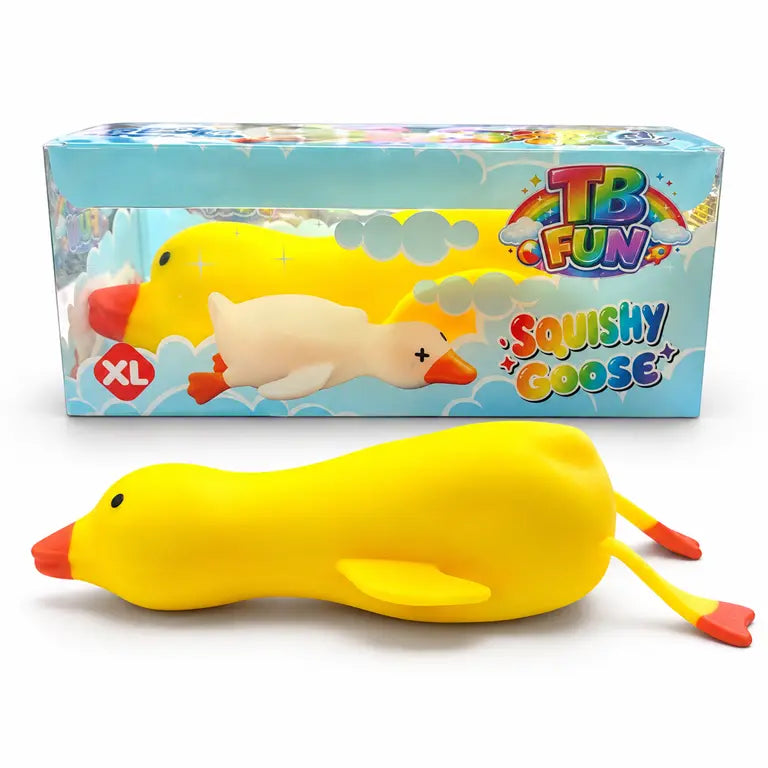 Gele XL gans squishy van 35 cm met originele TB Fun verpakking